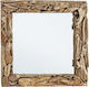 Bizzotto Wall Mirror with Brown Wooden Frame 90x90cm 1pcs