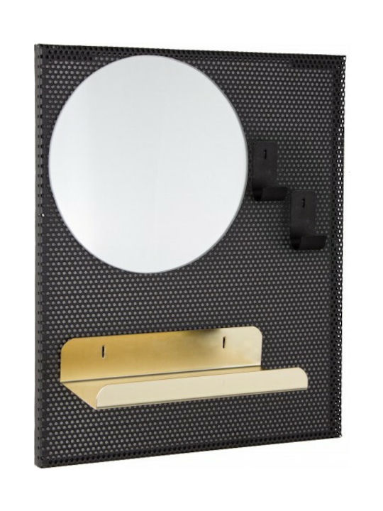 Bizzotto Wall Mirror with Black Metallic Frame Diameter 31cm 1pcs