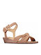 Clarks Sense Strap Women's Leather Ankle Strap Platforms Nude