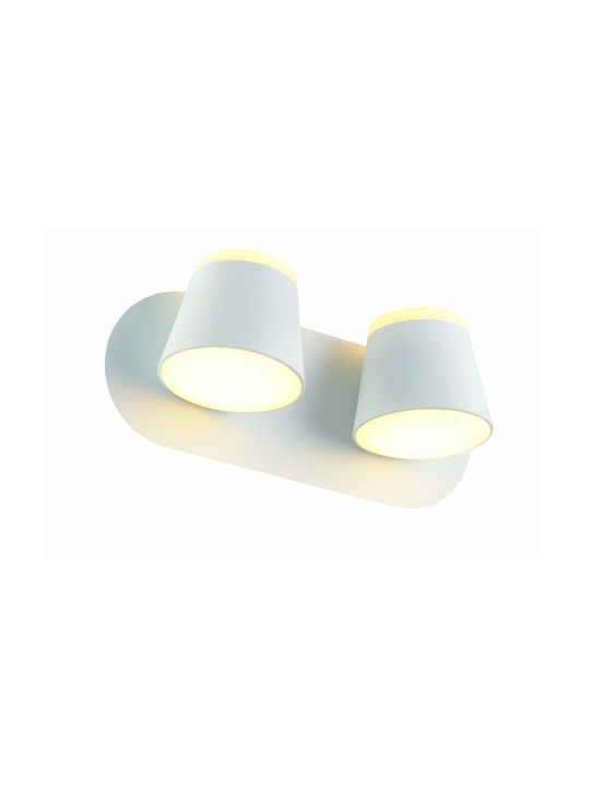 Aca Modern Wall Lamp with Integrated LED and Warm White Light White Width 27cm