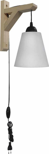 Heronia Vintage Lamp Wall Socket with Socket E27 and Switch Black 16x32cm