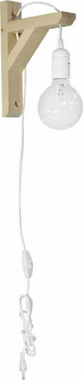 Heronia Vintage Lamp Wall Socket with Socket E27 and Switch White 18x18x25cm