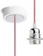 Rendl Light Studio Hex White Pendant Light Suspension for Socket E27 Pink