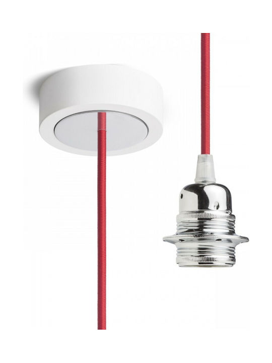 Rendl Light Studio Hex White Pendant Light Suspension for Socket E27 Red