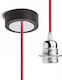 Rendl Light Studio Hex Black Pendant Light Suspension for Socket E27 Red