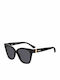 Women's Sunglasses with Black Plastic Frame and Black Lens