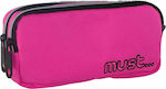 Must Monochrome Pencil Case with 2 Compartments Pink