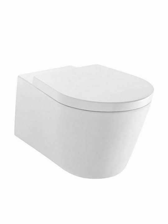 Sanitana Glam Wandhängende Toilette Randlos mit Deckel Thermodur Sanftes Schließen Weiße
