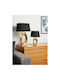 Trio Lighting Taba Ceramic Table Lamp for Socket E27 with Black Shade and Gold Base