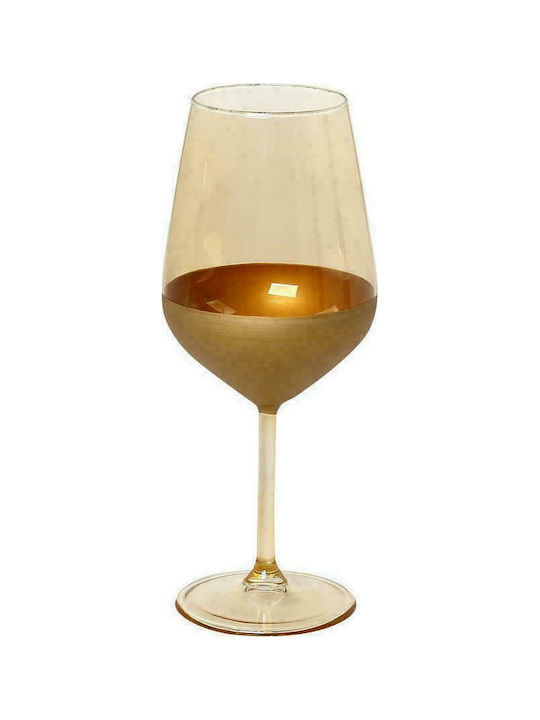 Espiel Amelie Ποτήρι για Κόκκινο Κρασί από Γυαλί Μπεζ-Χρυσό Κολωνάτο 490ml