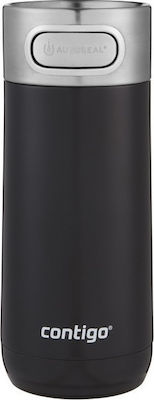 Contigo Luxe Autoseal Glas Thermosflasche Rostfreier Stahl BPA-frei Schwarz 360ml mit Mundstück 2104541