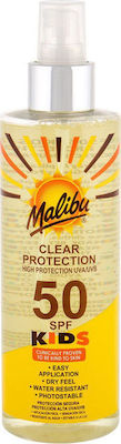 Malibu Kids Clear Παιδικό Αντηλιακό Spray 250ml SPF50