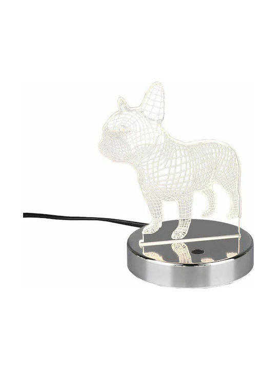 Trio Lighting Dog Table Decorative Lamp with RGB Lighting LED Silver