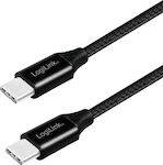 LogiLink Braided USB 2.0 Cable USB-C male - USB-A male Black 1m (CU0154)