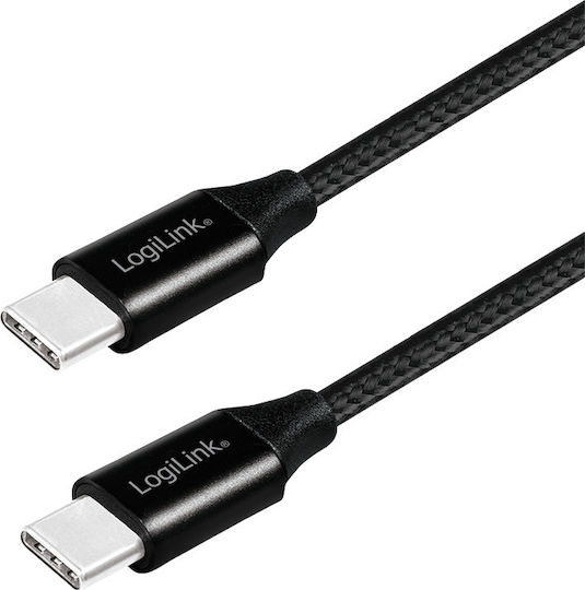 LogiLink Braided USB 2.0 Cable USB-C male - USB-C male Black 0.3m (CU0153)