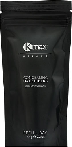 Kmax Milano Refill Χρώματος για Κάλυψη Αραίωσης Μαλλιών με Κερατίνη Concealing Hair Fibers Black Edition Σκούρο Καστανό 64gr