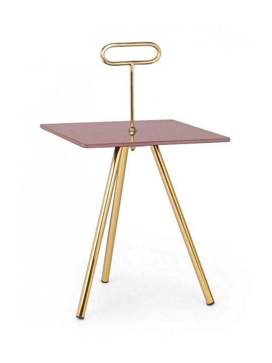 Square Side Table Inesh Pink L35xW35xH63cm