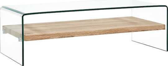 Rectangular Central Glass Coffee Table Transparent M98xW45xH31cm