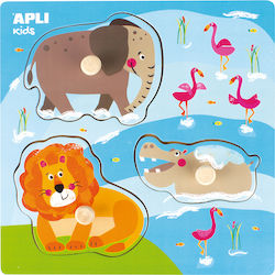 Ξύλινο Παιδικό Puzzle Σφηνώματα Ζώα για 1+ Ετών 3pcs Apli Kids