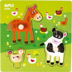 Ξύλινο Παιδικό Puzzle Σφηνώματα Φάρμα για 1+ Ετών 3pcs Apli Kids