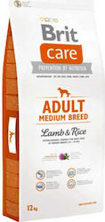 Brit Care Adult Medium Breed 12kg Dry Food Grain Free for Adult Dogs of Medium Breeds with Lamb and Rice