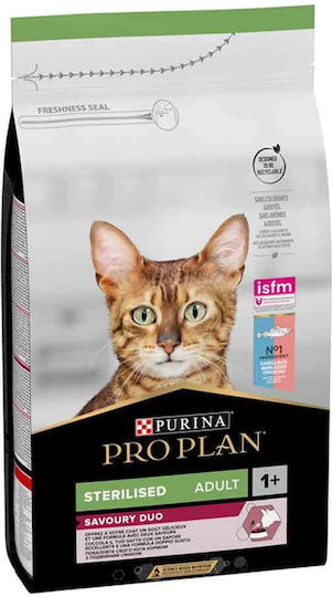 Pro Plan Sterilised Adult Savoury Duo Ξηρά Τροφή για Ενήλικες Στειρωμένες Γάτες με Πέστροφα / Μπακαλιάρο 1.5kg