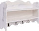 Wall Solid Wood Shelf White 50x10x30cm