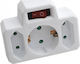 V-TAC T-Shaped Wall Plug 3 Positions with Switch