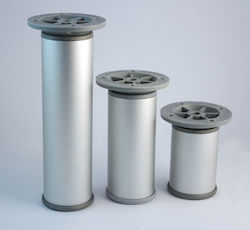 Koulikidis Furniture Leg made of Aluminum Suitable for Office , Cupboard,Closet , Table in Silver Color 2.5x2.5x15cm