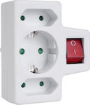 V-TAC 3-Outlet T-Shaped Wall Plug White