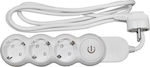 Adeleq 3-Outlet Power Strip White