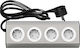 Adeleq Power Strip 4 Positions with Cable 1.5m Gray