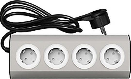 Adeleq Power Strip 4 Positions with Cable 1.5m Gray