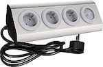 Adeleq 5-Outlet Power Strip with USB 1.5m Gray