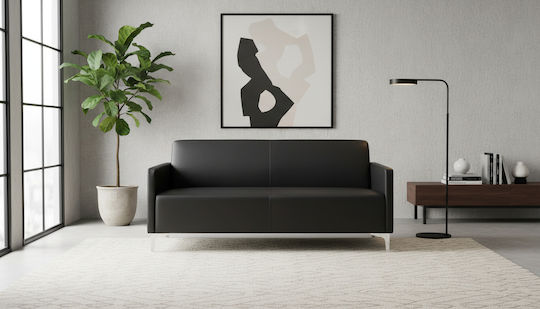 Nellie Doppelsitzer Sofa Künstliches Leder Schwarz 163x71x71cm
