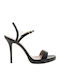 Mourtzi Platform Leather Women's Sandals Transparent with Ankle Strap Black