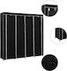 vidaXL Fabric Wardrobe with Zipper and Shelves in Black Color 175x45x170cm