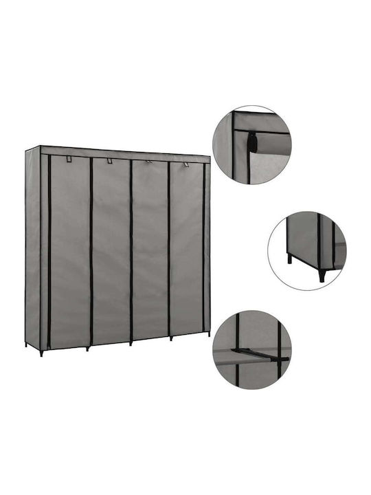 vidaXL Fabric Wardrobe with Zipper and Shelves ...