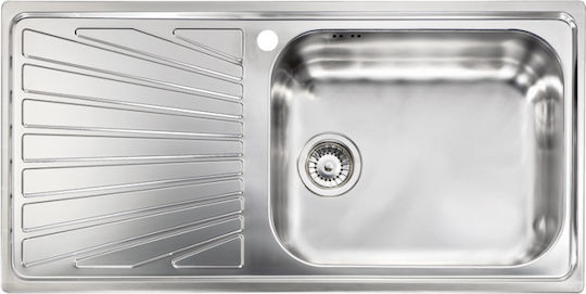 Sanitec Ένθετος Νεροχύτης Δεξιός Inox Σατινέ Μ100xΠ50cm Ασημί