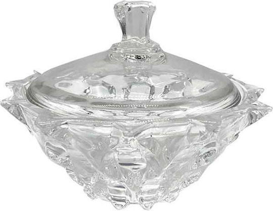 Homestyle Φοντανιέρα Γυάλινη Fire με Καπάκι 19.5x15cm Διάφανη