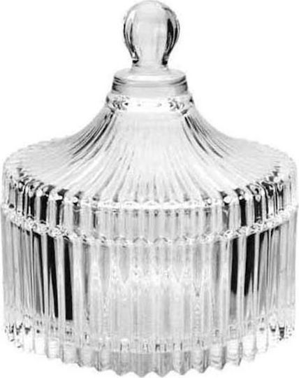 Homestyle Φοντανιέρα Glas mit Deckel 14.5x14.5x16cm Transparent Homestyle Φοντανιέρα Glas mit Deckel 14.5x14.5x16cm Transparent