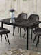 Table Dining Room with Plastic Surface Black 120x75x75cm