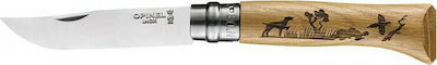 Opinel Inox N8 Pocket Knife Beige with Blade made of Stainless Steel