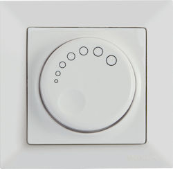 Mutlusan Candela Recessed Simple Complete Dimmer Switch Rotary White