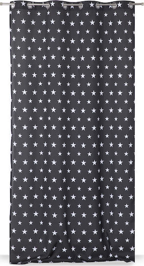 Mc Decor Curtain with Grommets Stars Black 140x240cm