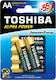 Toshiba 6 Pack Alkaline Batteries AA Alpha Power 1.5V
