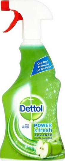 Dettol Power & Fresh Advance Καθαριστικό Spray Γενικής Χρήσης με Απολυμαντική Δράση Πράσινο Μήλο 500ml