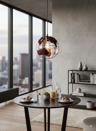 GloboStar Earth Pendant Light Brown 30x30cm