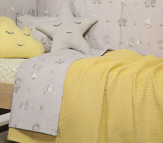 Nef-Nef Homeware Pătură Pătuț Smooth 100% bumbac Galbenă 150x110cm