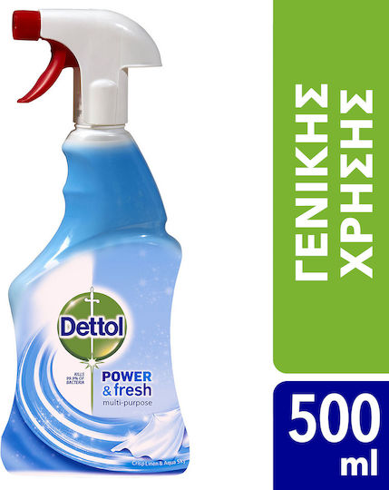 Dettol Power & Fresh Sprühreiniger mit desinfizierender Wirkung Knackiges Leinen & Aqua Sky 1x500ml